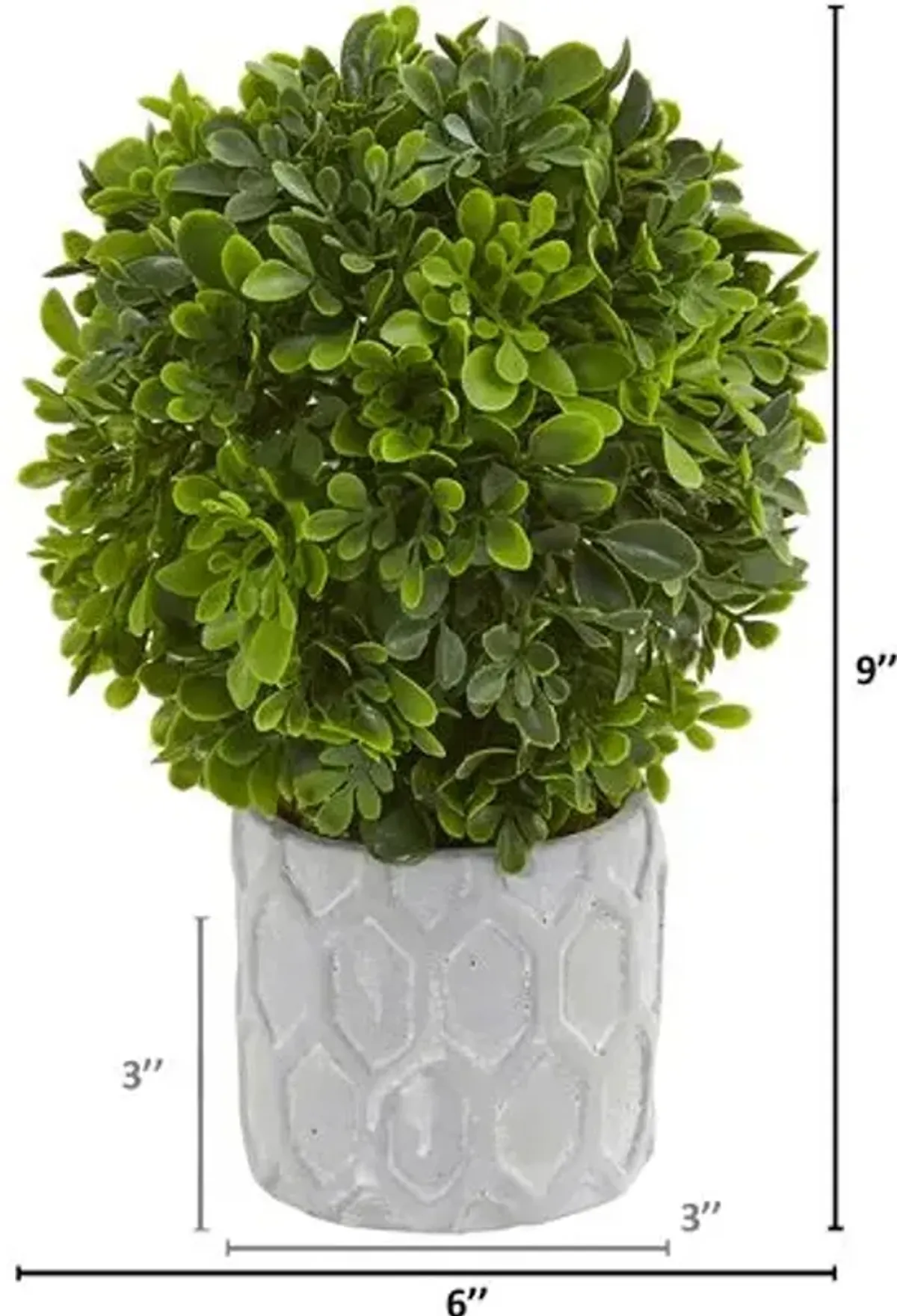 9" Faux Boxwood Plant - Green