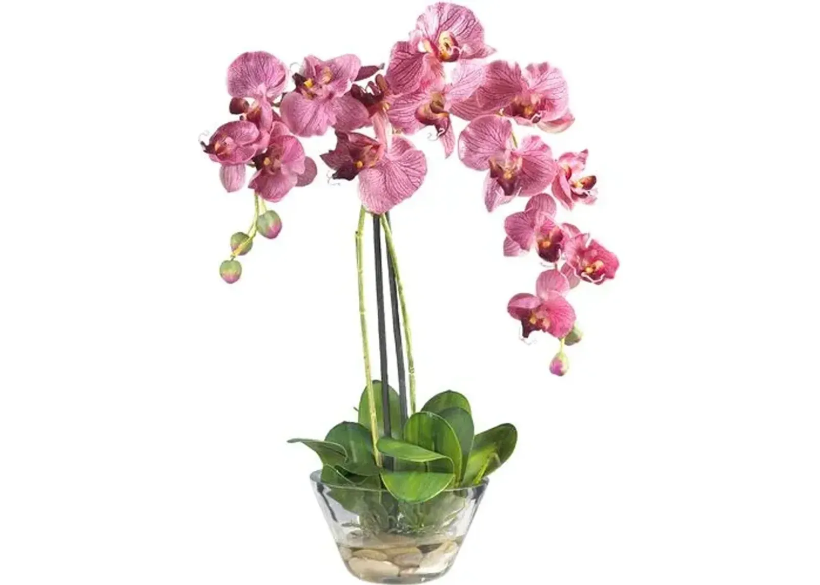 18" Faux Orchid Flower Arrangement - Purple