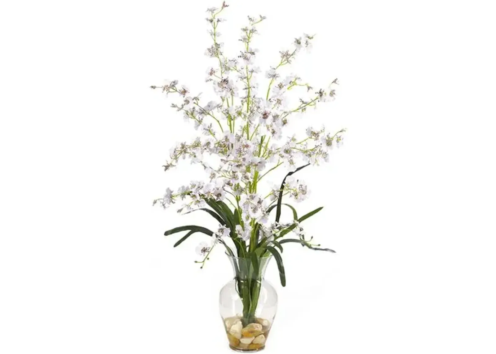 31" Faux Orchid Flower Arrangement - White