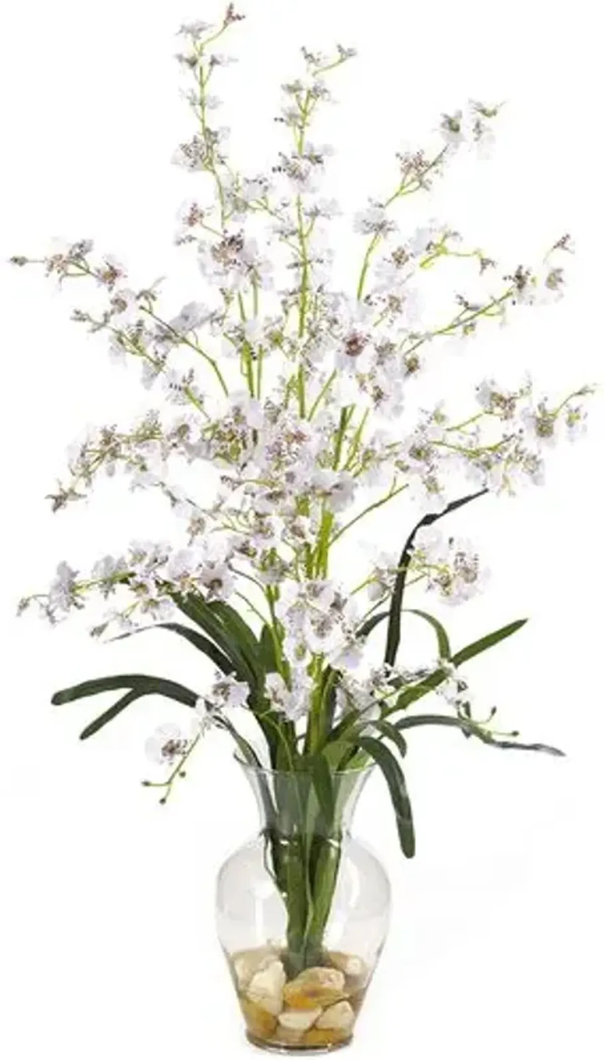 31" Faux Orchid Flower Arrangement - White