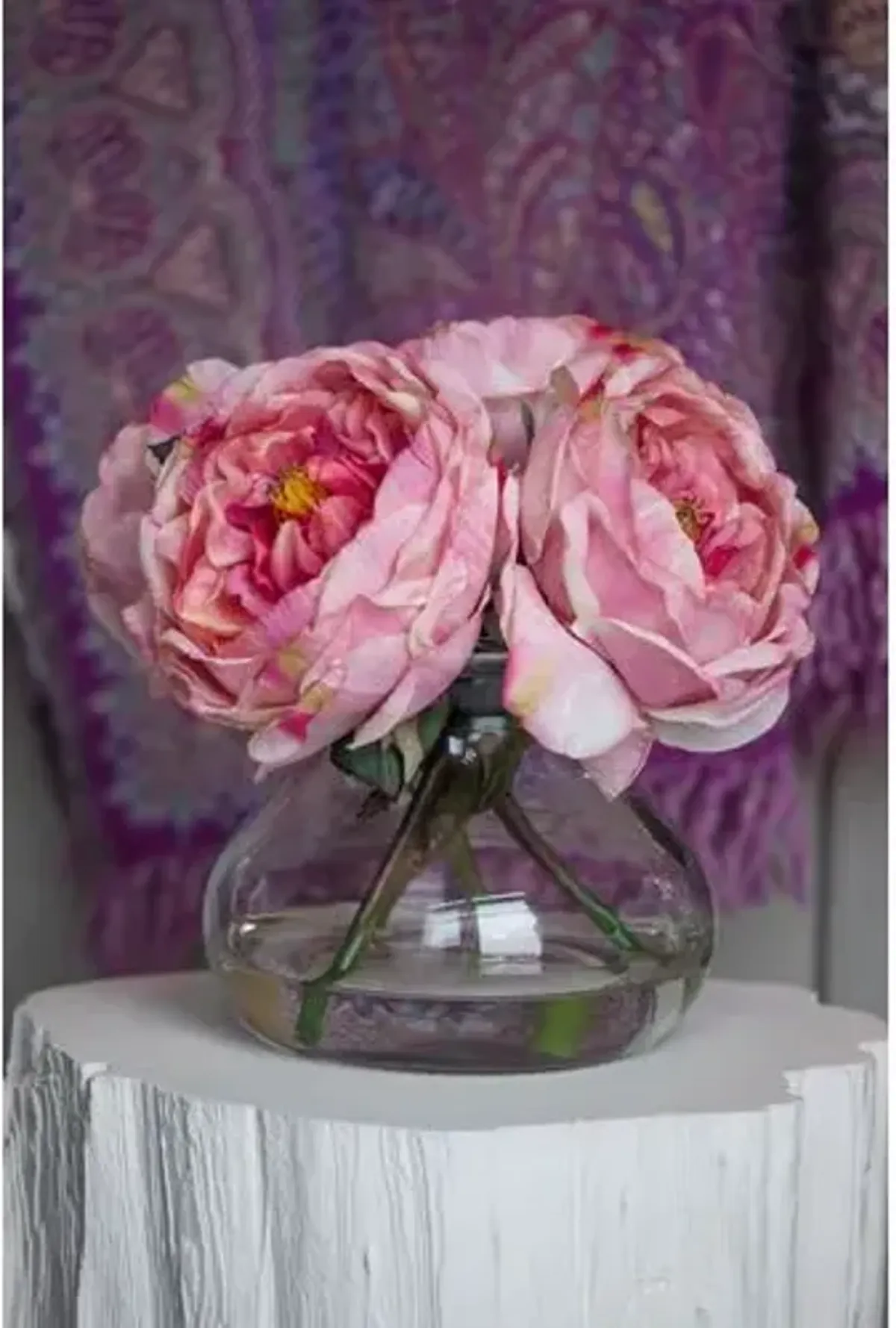 Fancy Rose with Vase - Pink