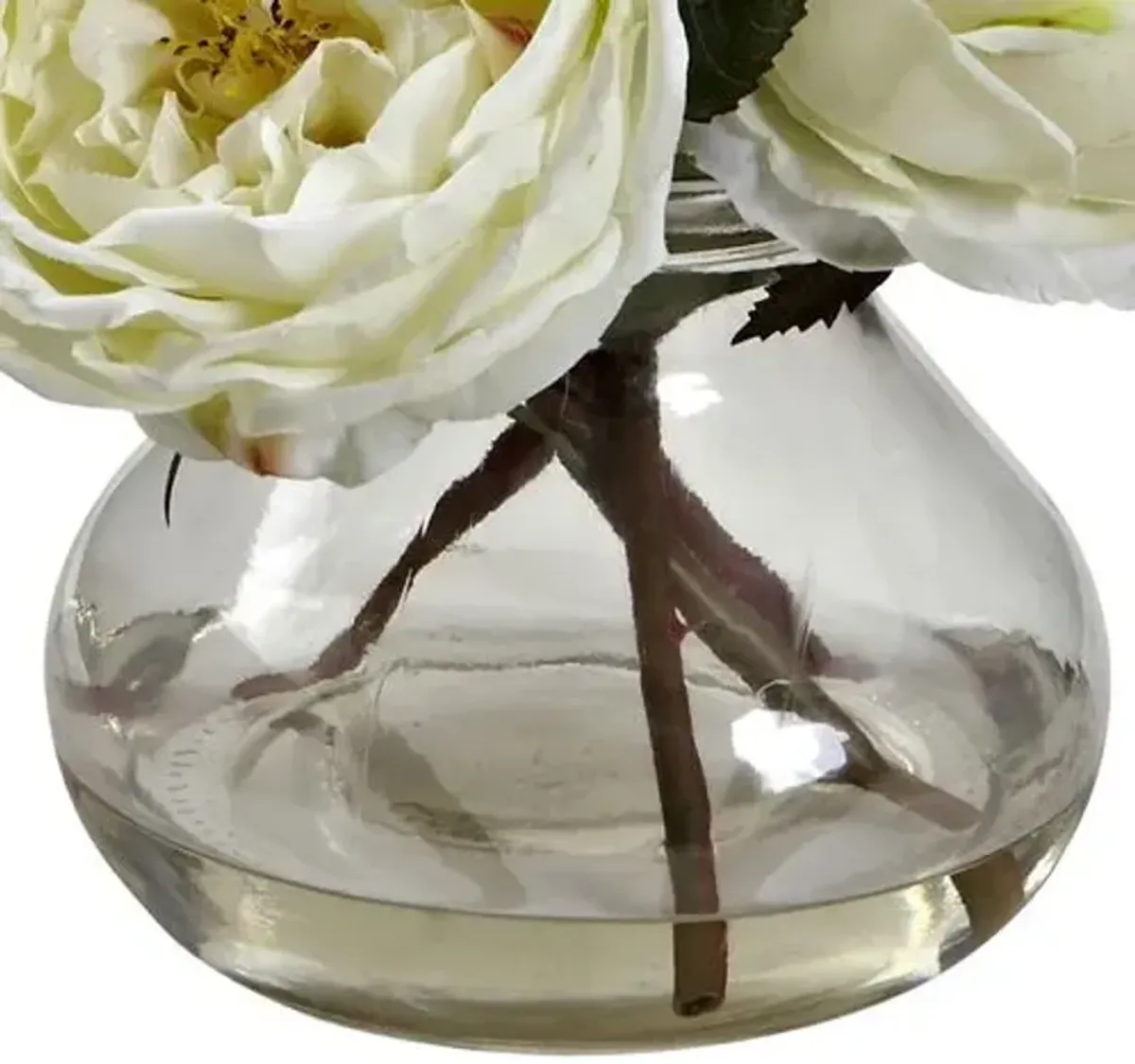 Fancy Rose with Vase - White