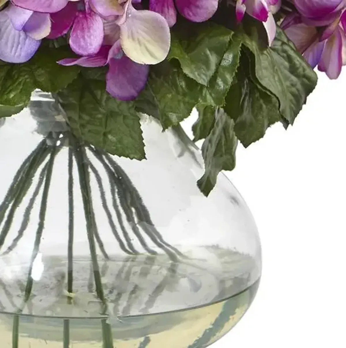 Hydrangea with Large Vase - Purple