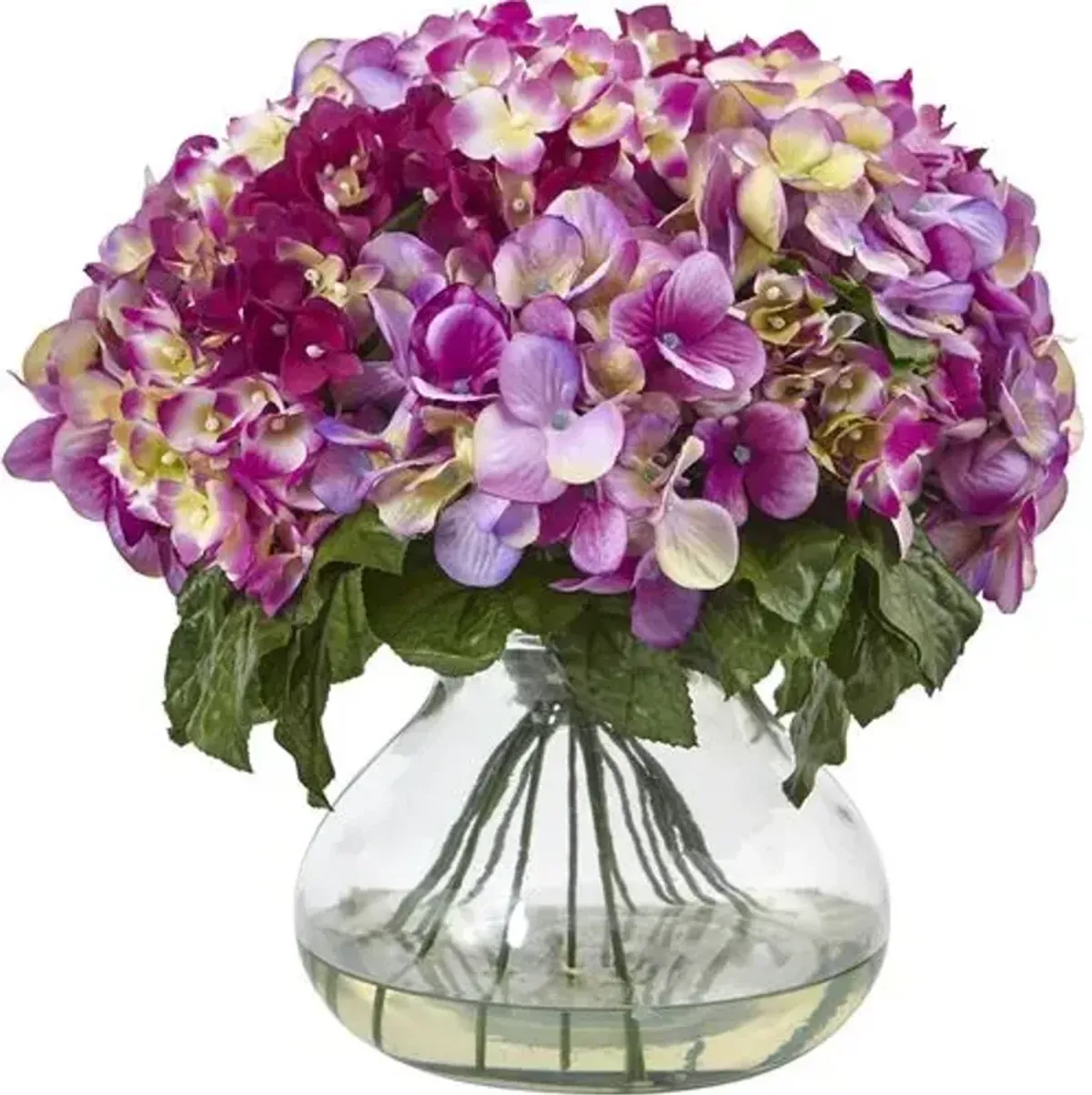 Hydrangea with Large Vase - Purple