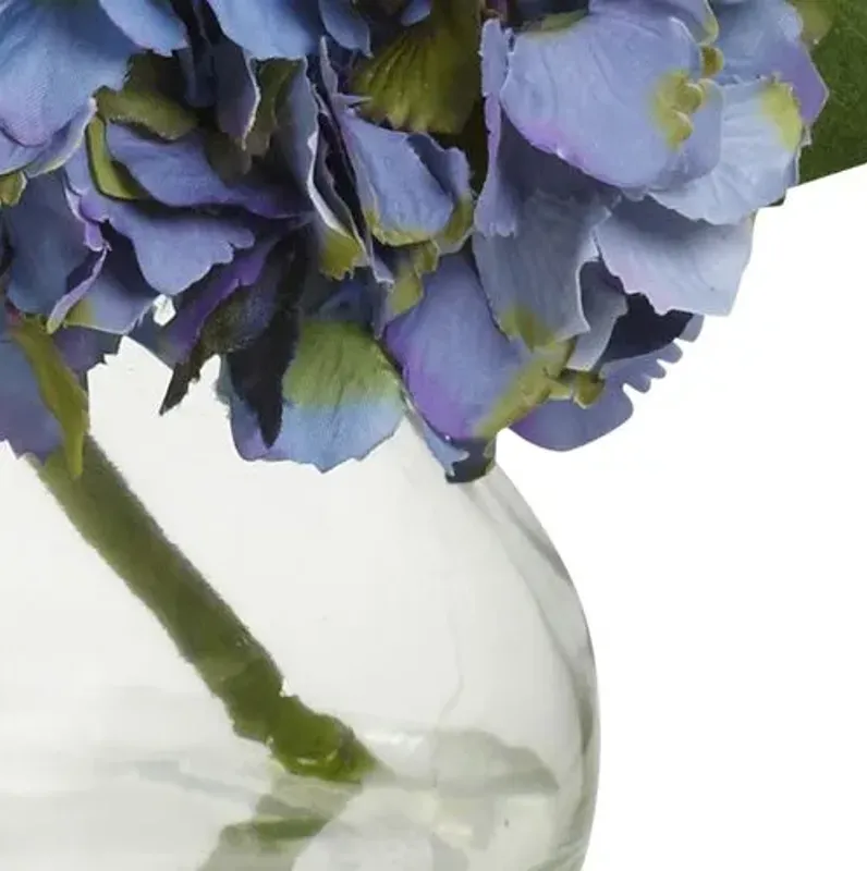 Blooming Hydrangea with Vase - Blue