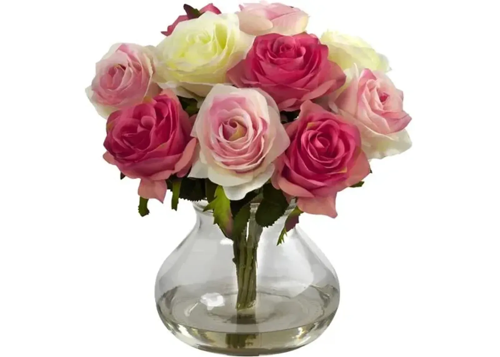 Rose Arrangement with Vase - Pink