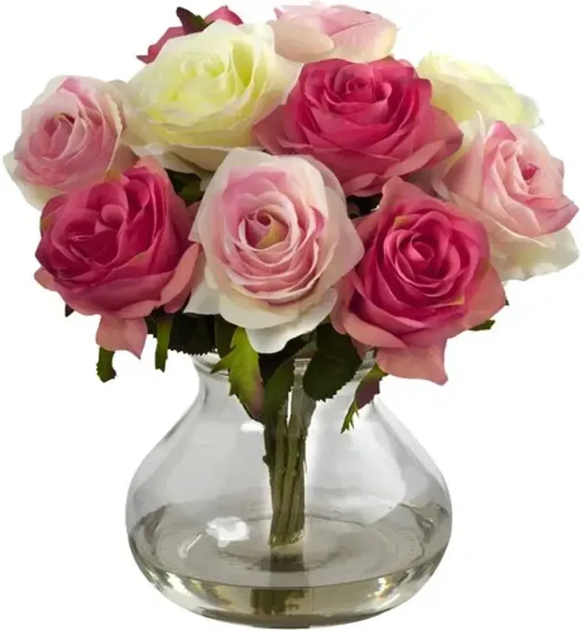 Rose Arrangement with Vase - Pink