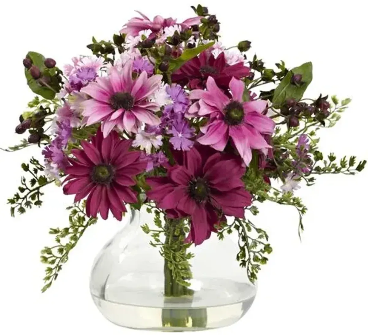 11.5" Faux Daisy Flower Arrangement - Pink