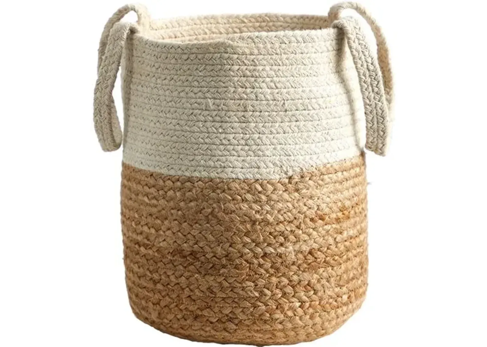 Jute and Cotton Basket Planter - Beige - 12.5'L x 12.5'W x 12.5'H