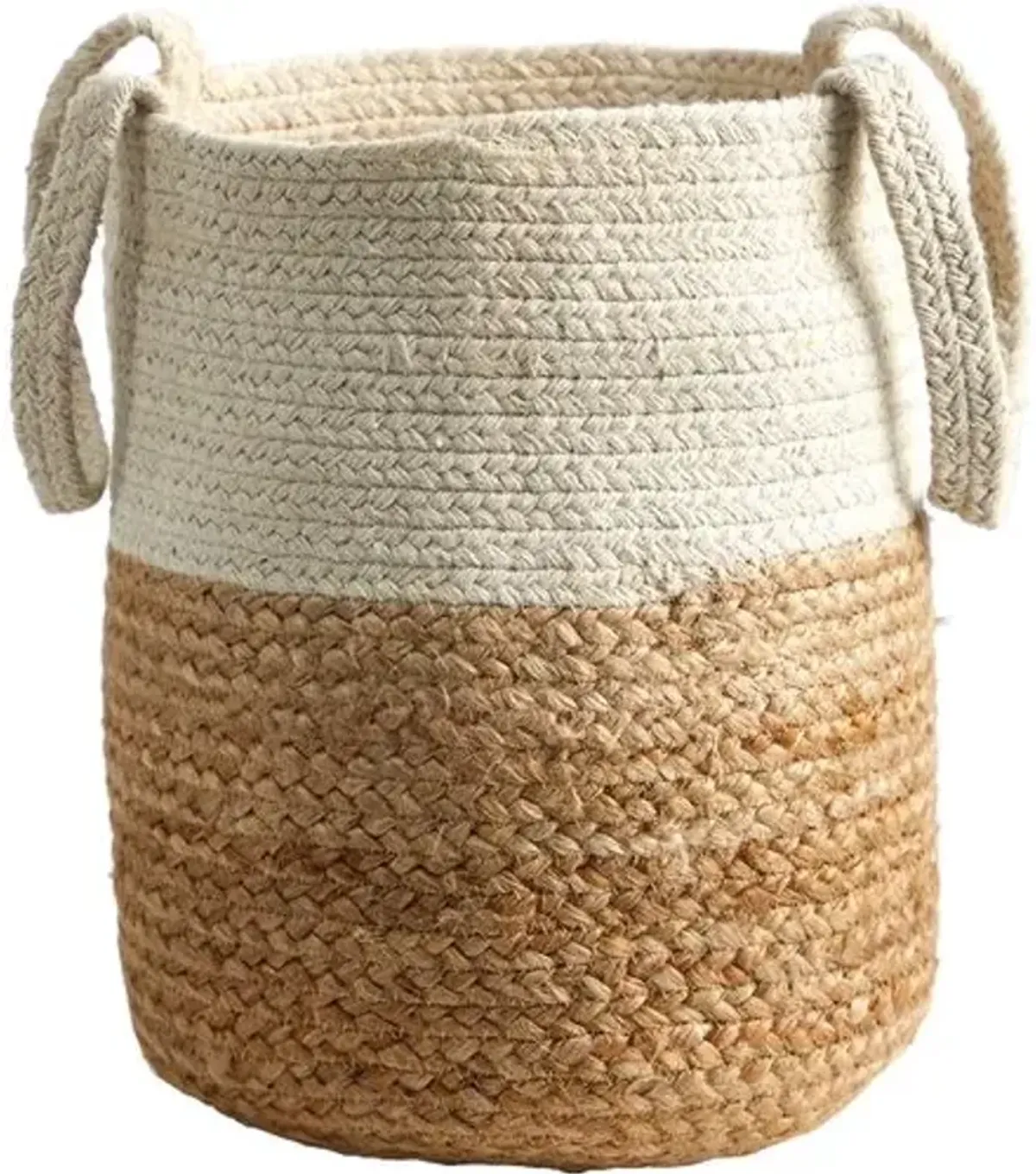 Jute and Cotton Basket Planter - Beige - 12.5'L x 12.5'W x 12.5'H