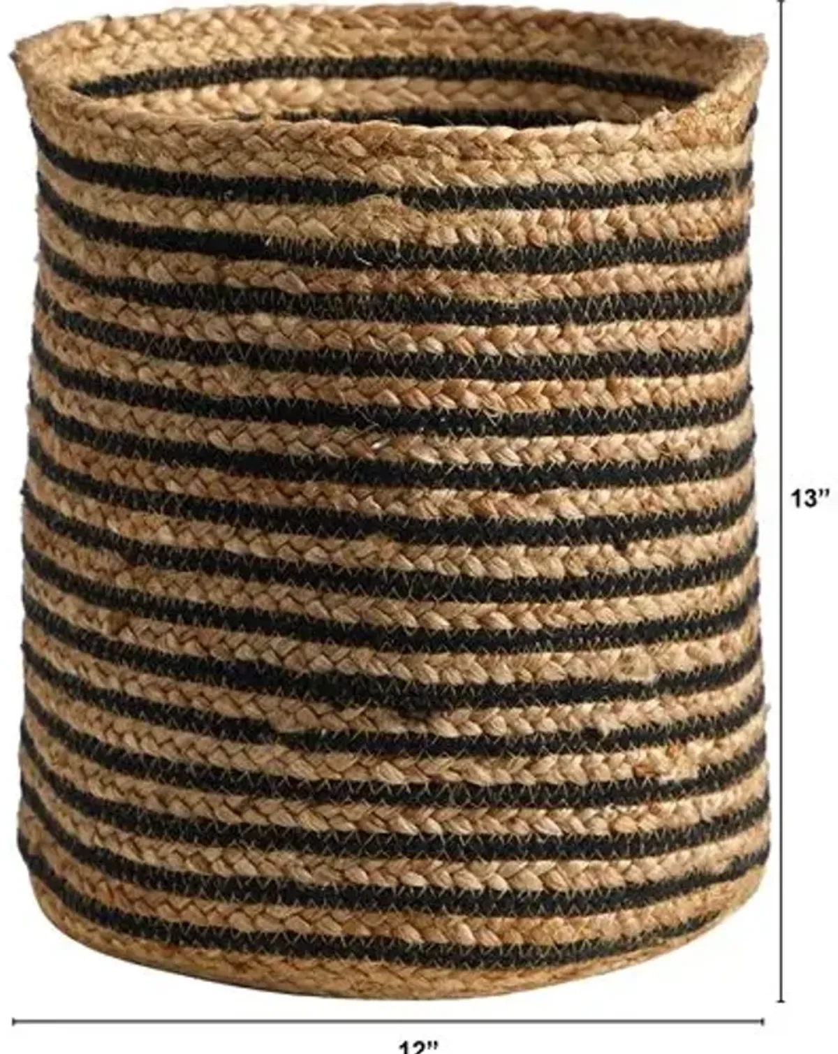 Natural Jute Basket Planter - Beige - 13'L x 13'W x 13.5'H