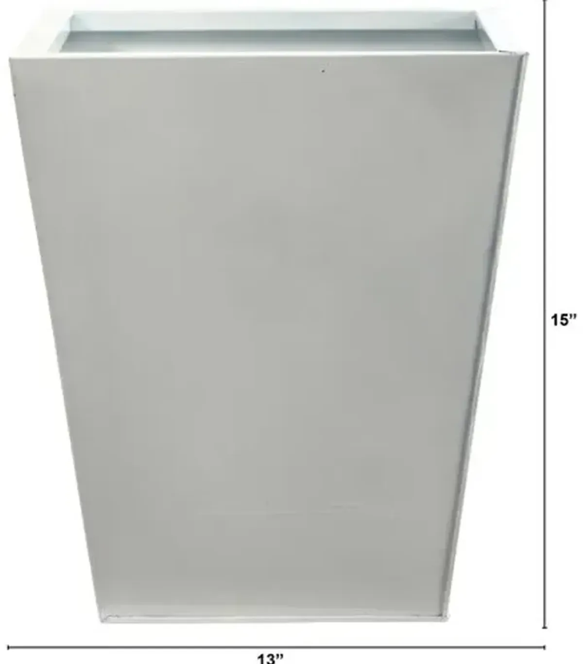 Classic Square Metal Planter - White - 13'L x 13'W x 15'H