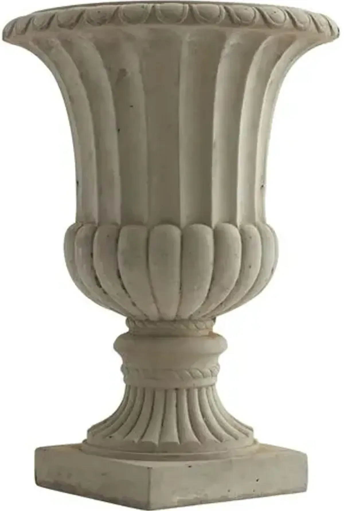 20.25" Large Sand Colored Urn - Beige