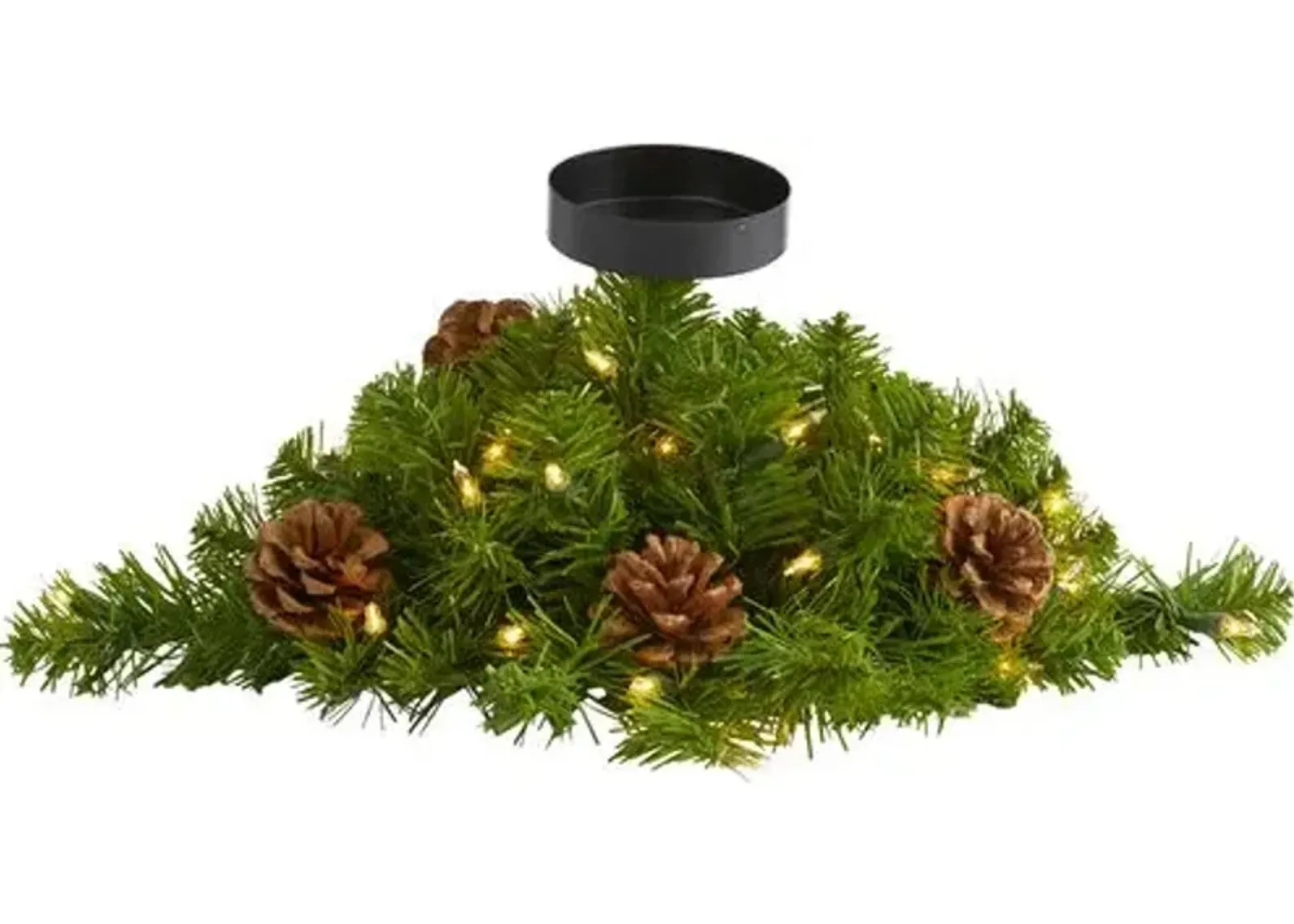 16" Faux Pine Arrangement - Green