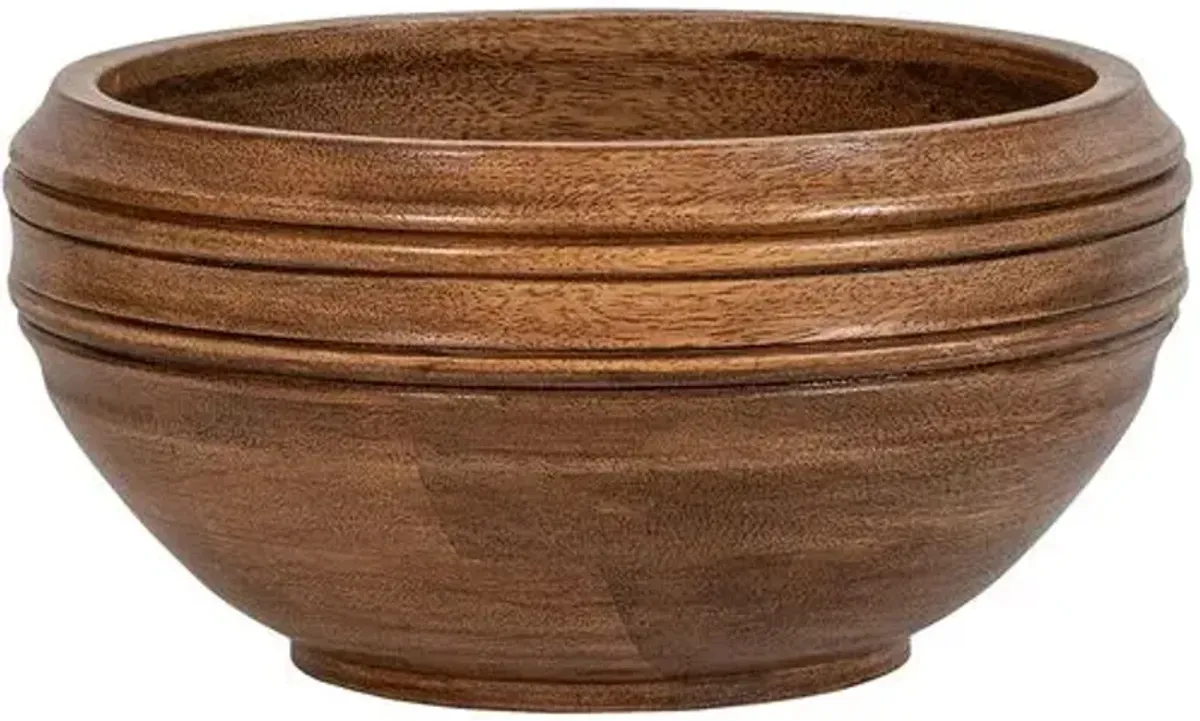 Bilbao Wood Serving Bowl - Juliska - Brown