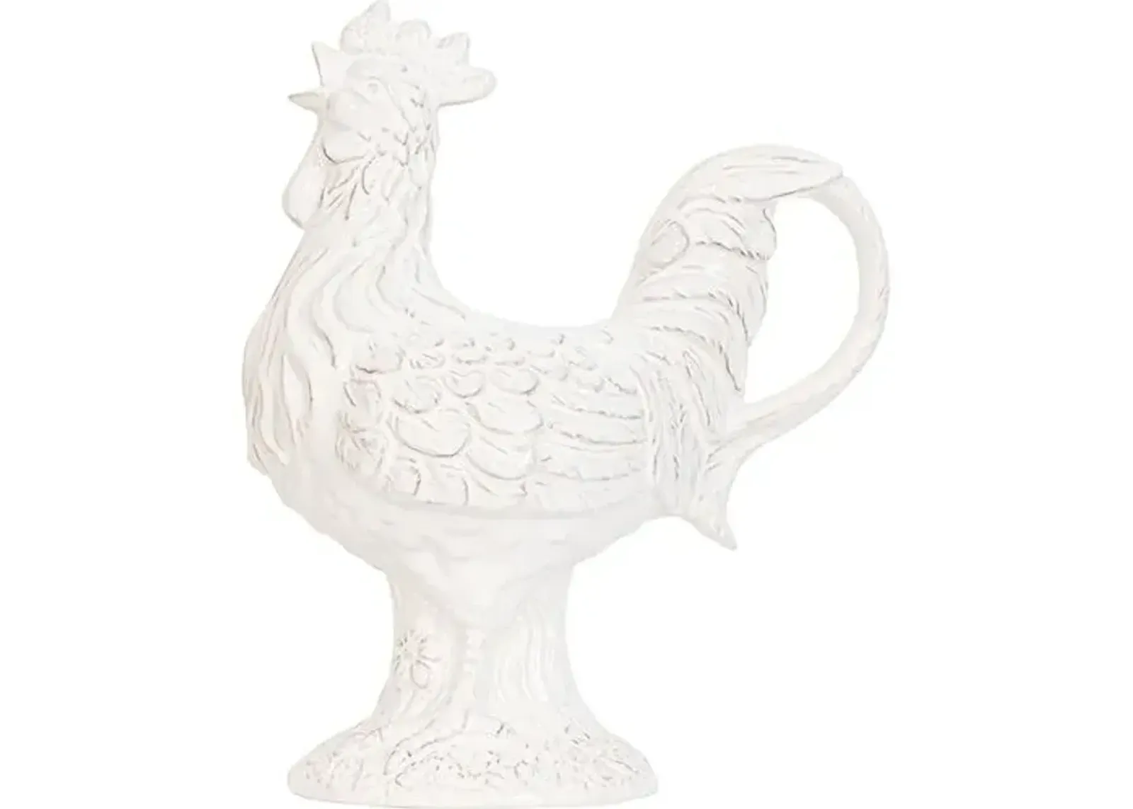 Clever Creatures Rooster Pitcher - Juliska - Handcrafted - White