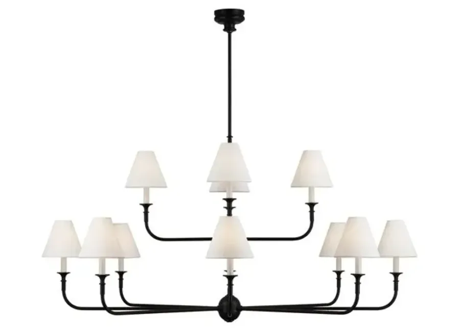 Visual Comfort - Piaf Grande Two-Tier Chandelier - Black