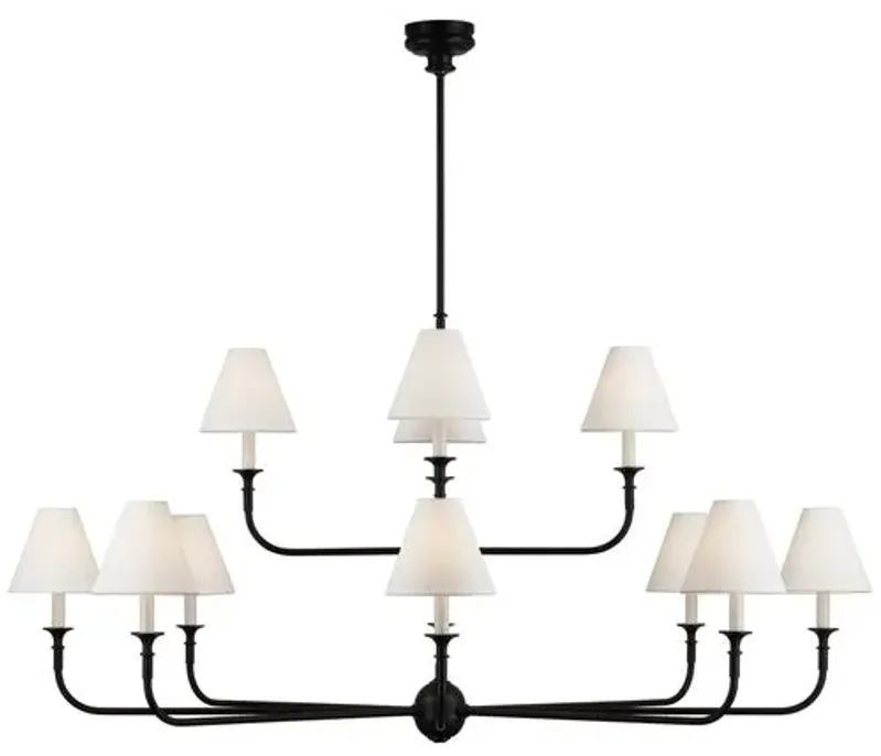 Visual Comfort - Piaf Grande Two-Tier Chandelier - Black