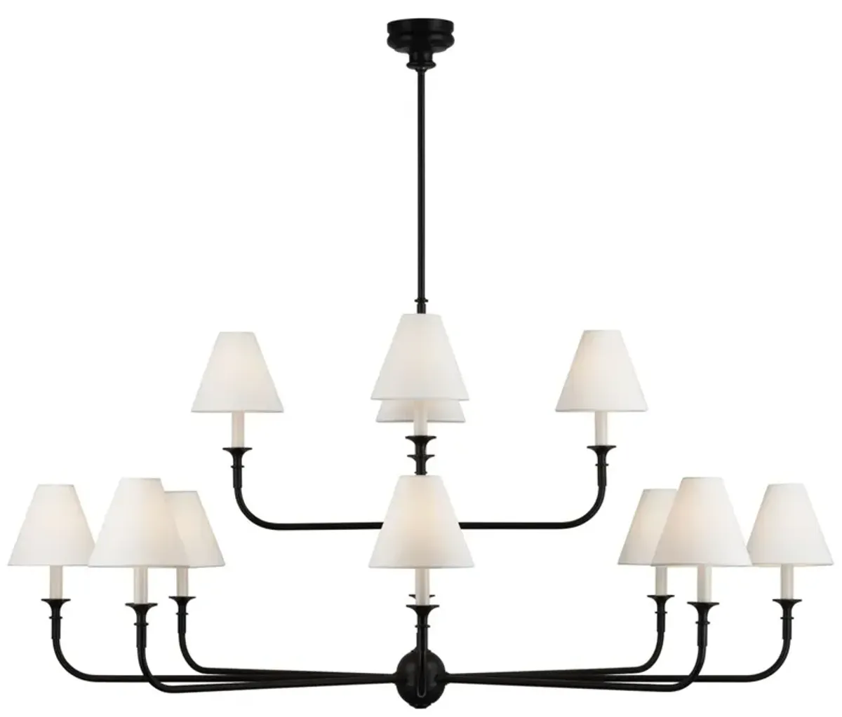 Visual Comfort - Piaf Grande Two-Tier Chandelier - Black