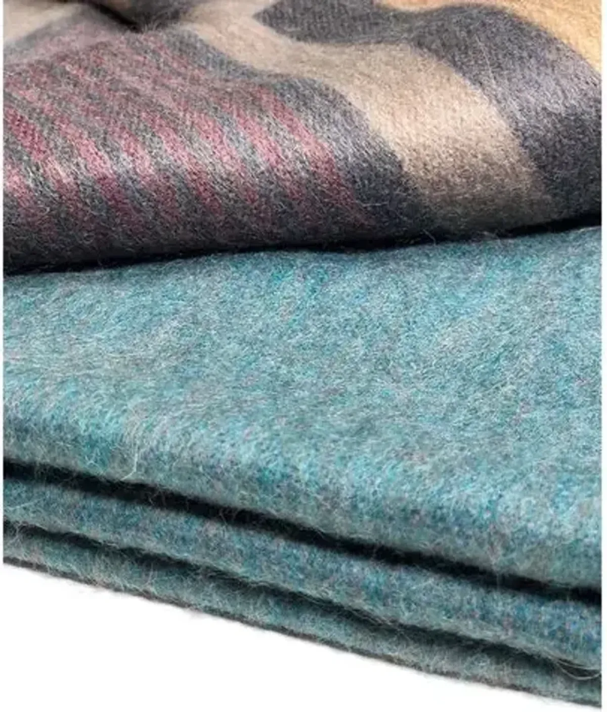 Alpaca Throw - Jade Forest - Shupaca - Handcrafted - Blue - Lightweight, Soft, Warm - Hypoallergenic