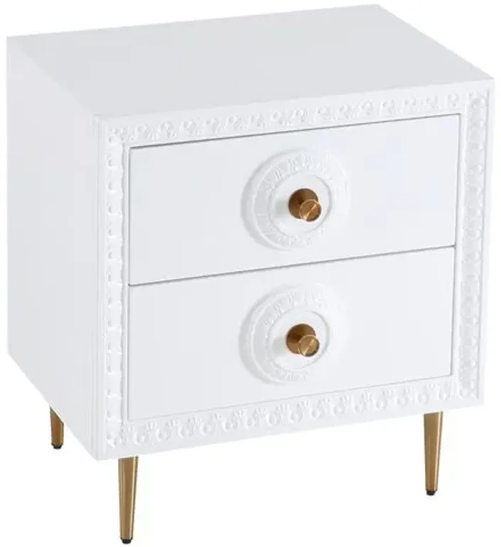 Ailey Lacquer Side Table - White - Handcrafted