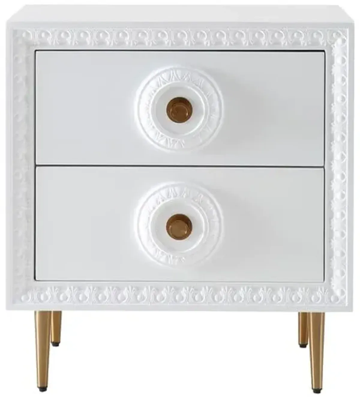 Ailey Lacquer Side Table - White - Handcrafted