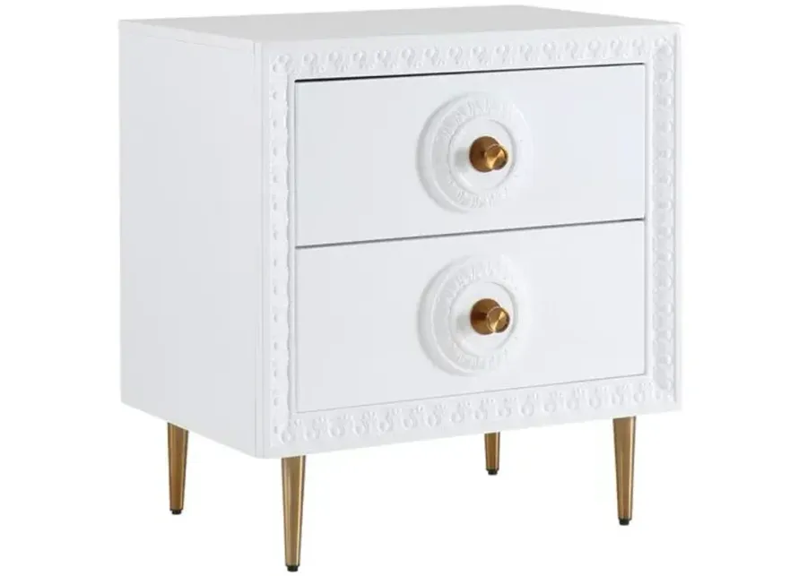 Ailey Lacquer Side Table - White - Handcrafted