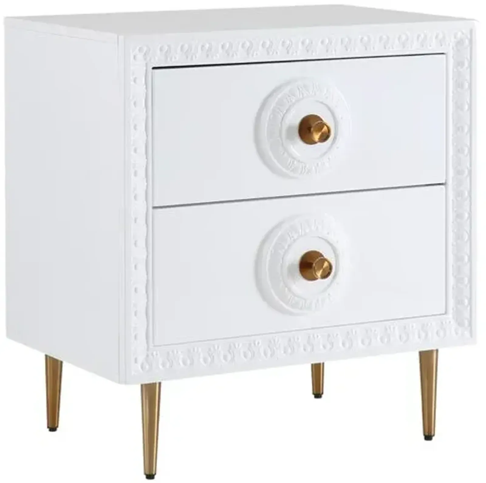 Ailey Lacquer Side Table - White - Handcrafted