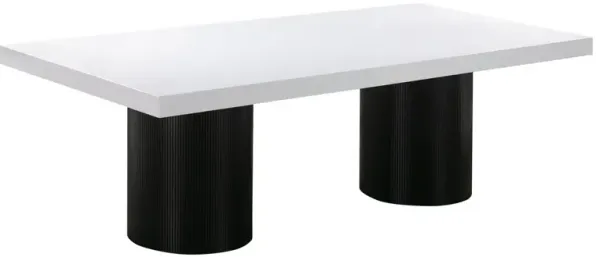 Avani Lacquer Dining Table - White/Black - Handcrafted