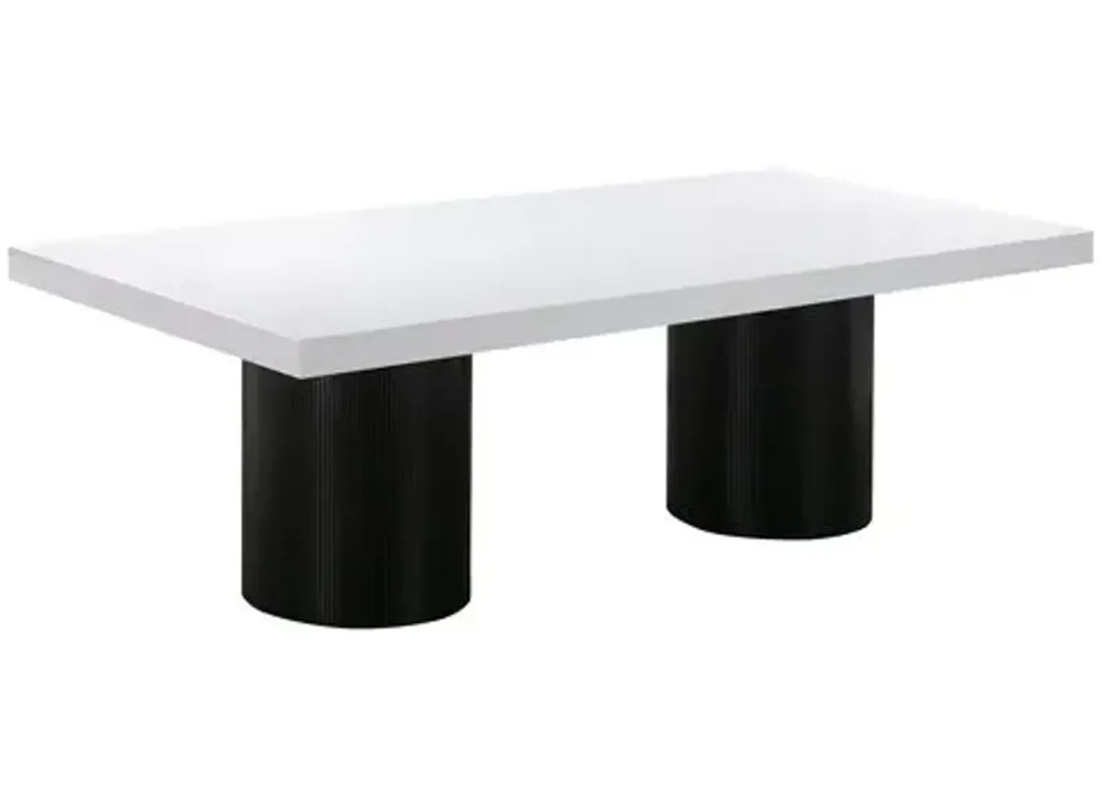 Avani Lacquer Dining Table - White/Black - Handcrafted