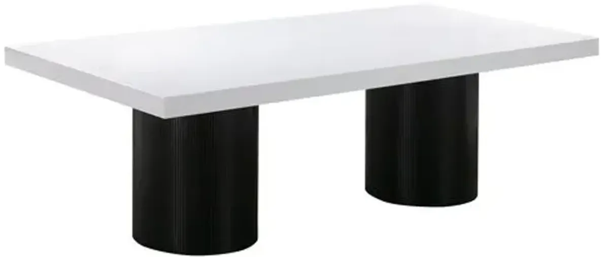 Avani Lacquer Dining Table - White/Black - Handcrafted