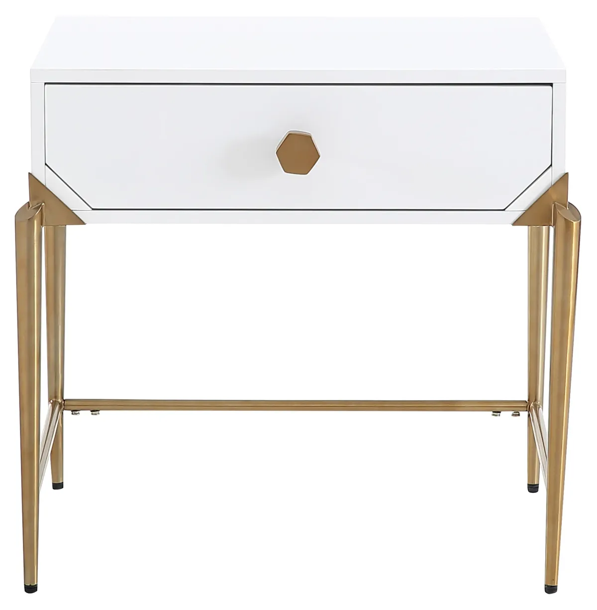 Bently Lacquer Side Table - White - Handcrafted