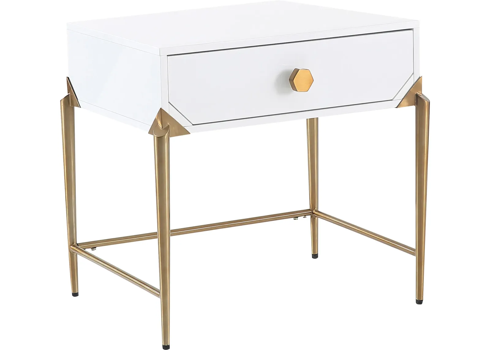 Bently Lacquer Side Table - White - Handcrafted