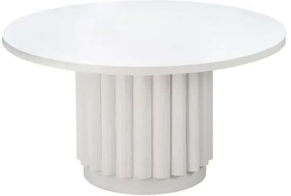 Celeste 55" Round Dining Table - White - Handcrafted