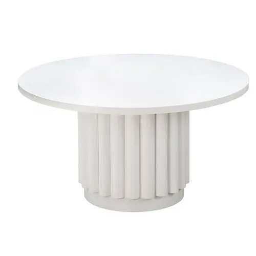 Celeste 55" Round Dining Table - White - Handcrafted