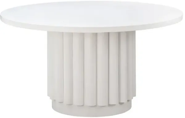 Celeste 55" Round Dining Table, White