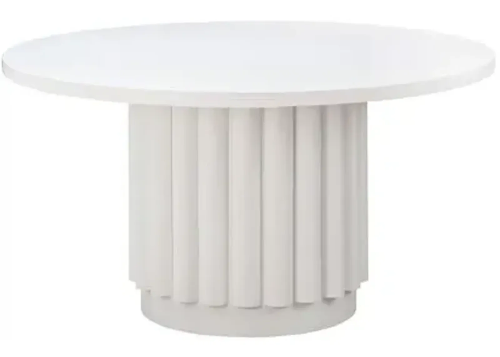 Celeste 55" Round Dining Table - White - Handcrafted