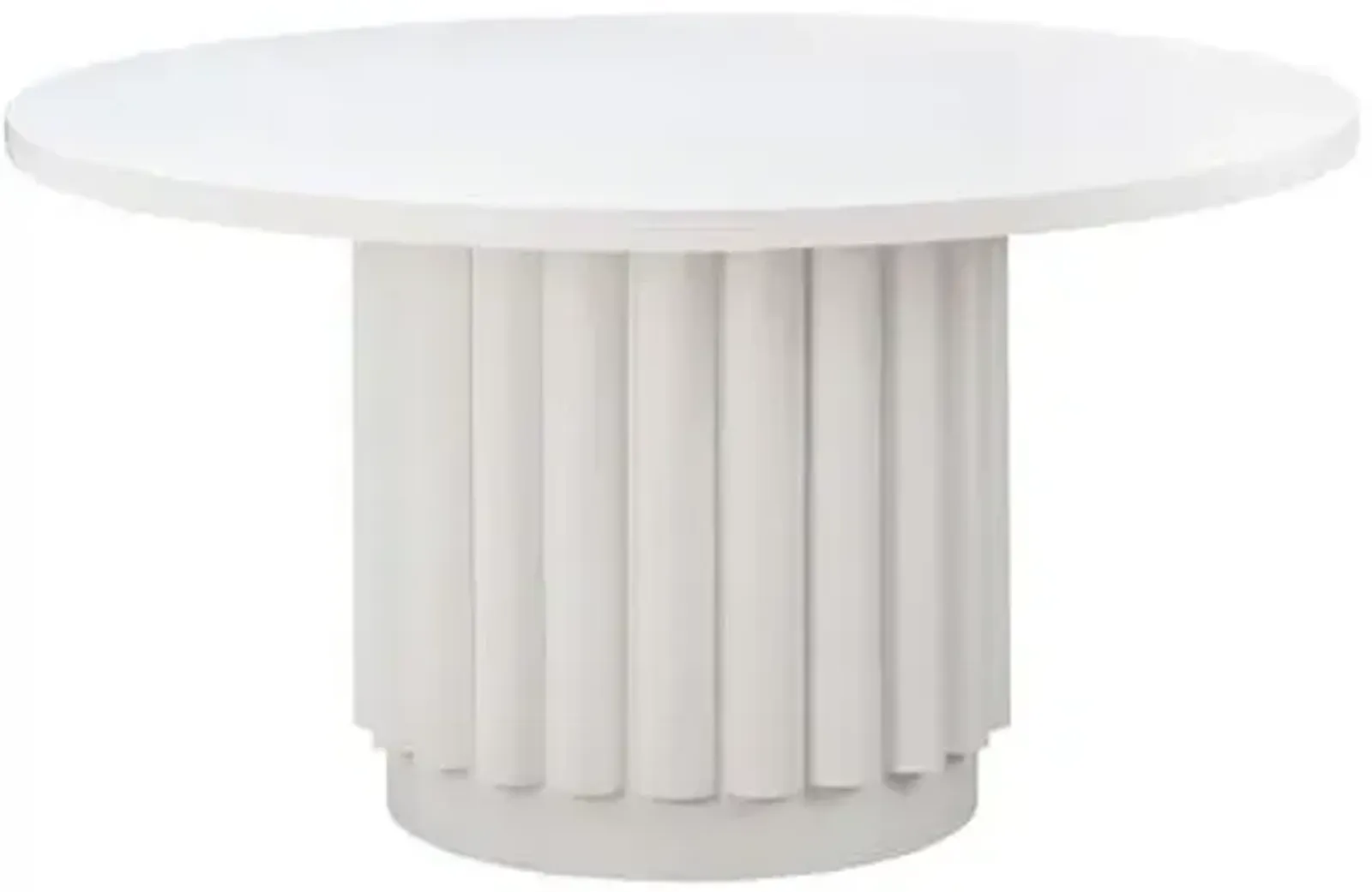 Celeste 55" Round Dining Table - White - Handcrafted