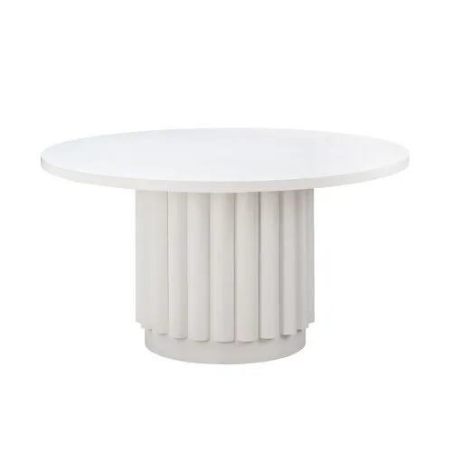 Celeste 55" Round Dining Table - White - Handcrafted
