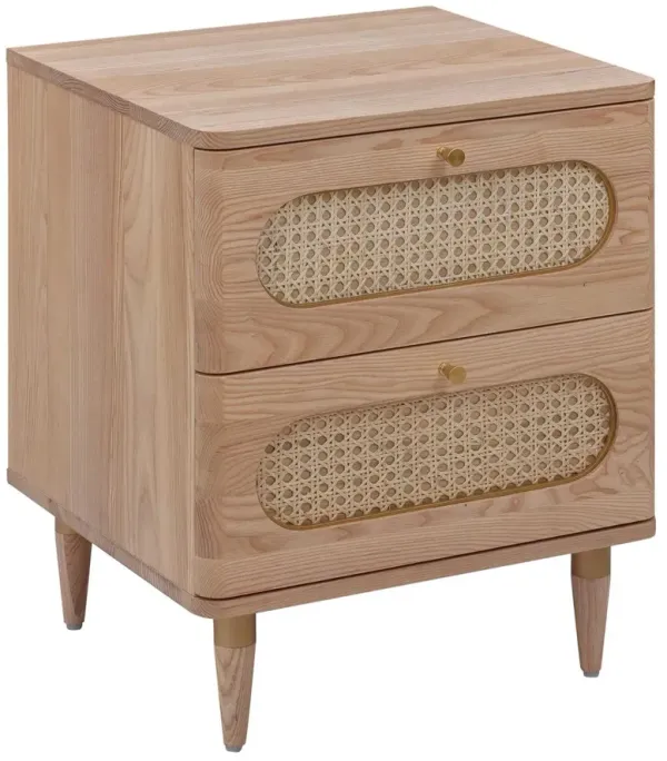 Coraline Cane Nightstand, Natural
