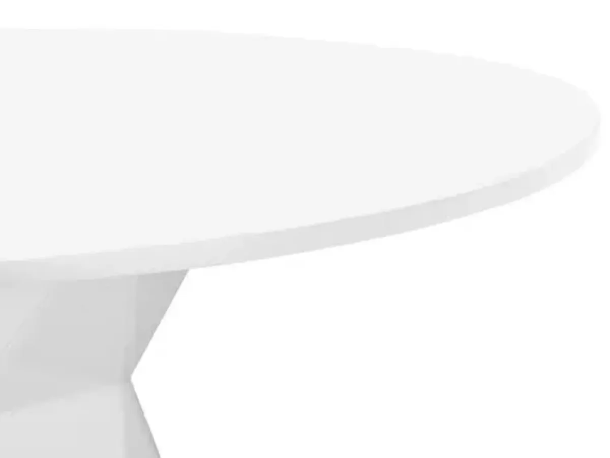 Cyan 56" Round Dining Table - White Glass - Handcrafted