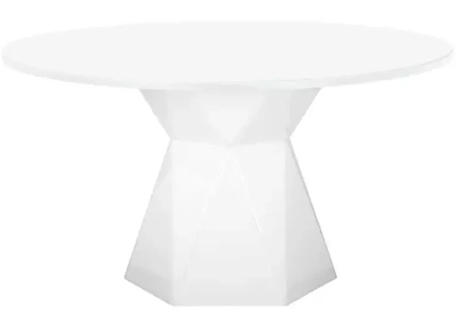 Cyan 56" Round Dining Table - White Glass - Handcrafted