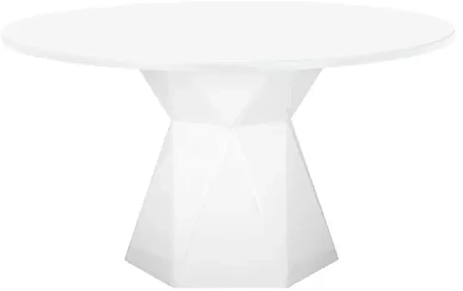 Cyan 56" Round Dining Table - White Glass - Handcrafted