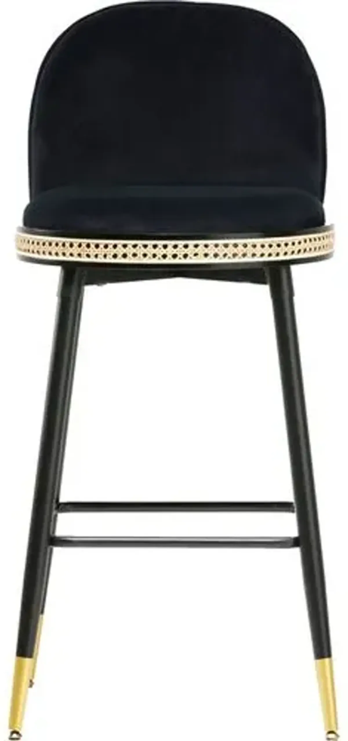 Eden Velvet Bar Stool - Handcrafted - Black