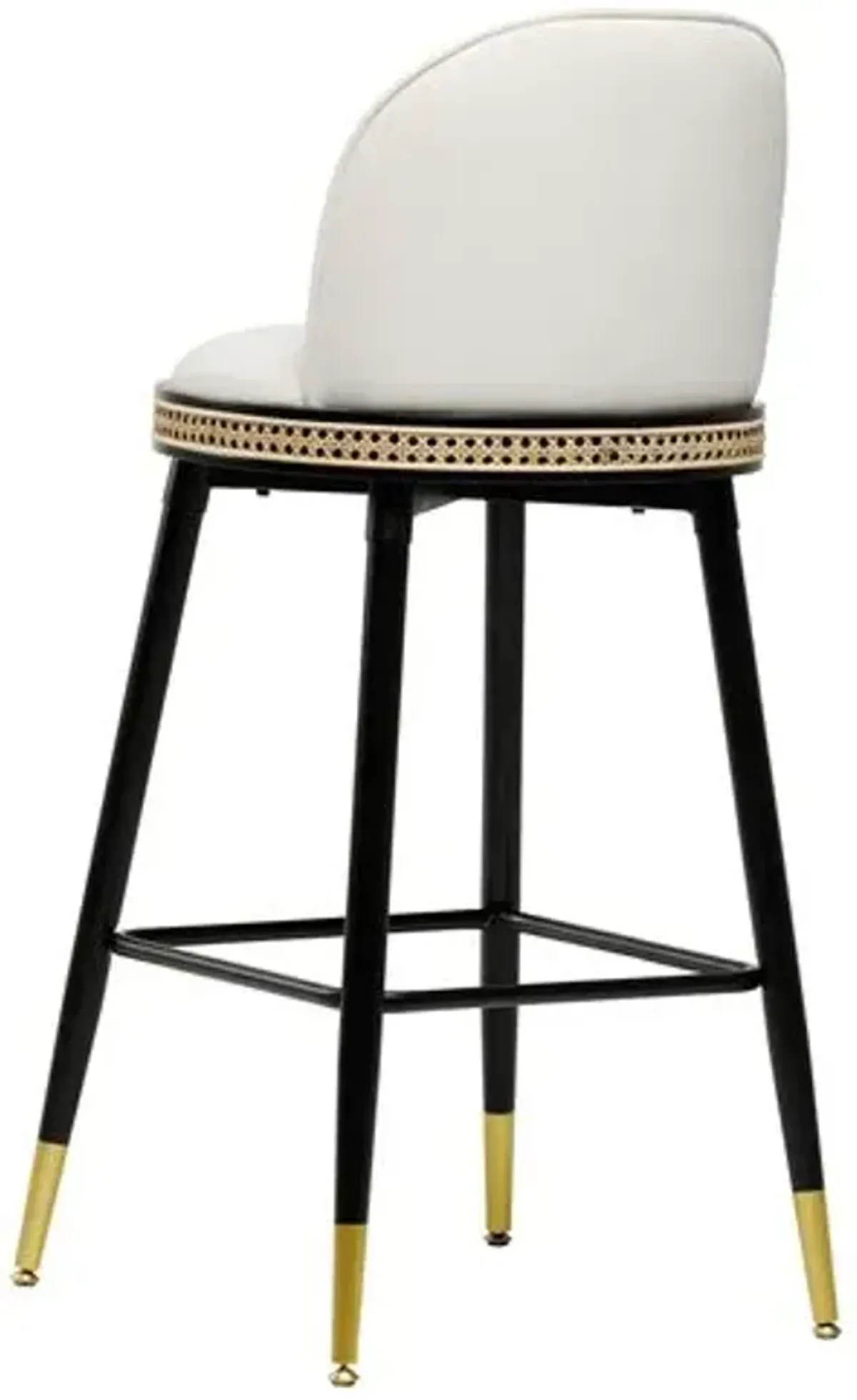 Eden Velvet Bar Stool - Handcrafted - Ivory