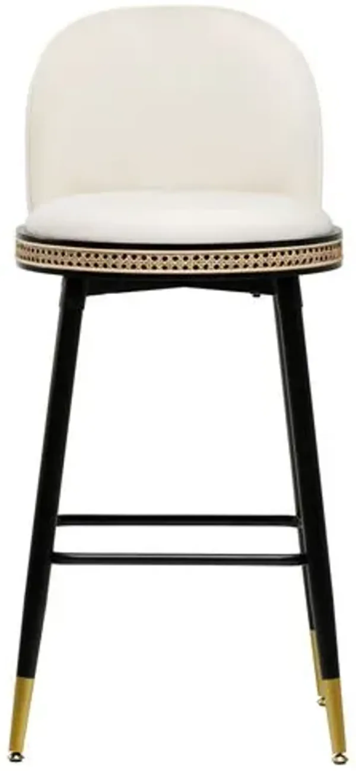 Eden Velvet Bar Stool - Handcrafted - Ivory