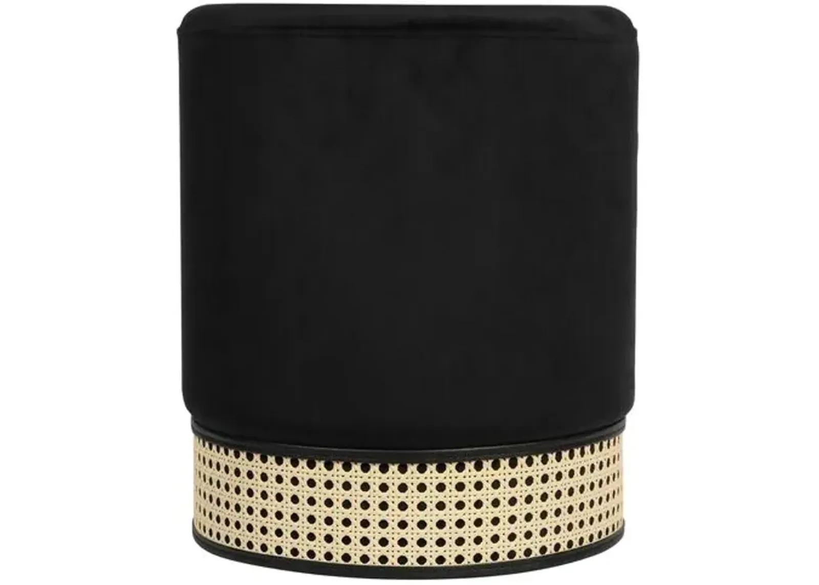 Eden Velvet Ottoman - Handcrafted - Black