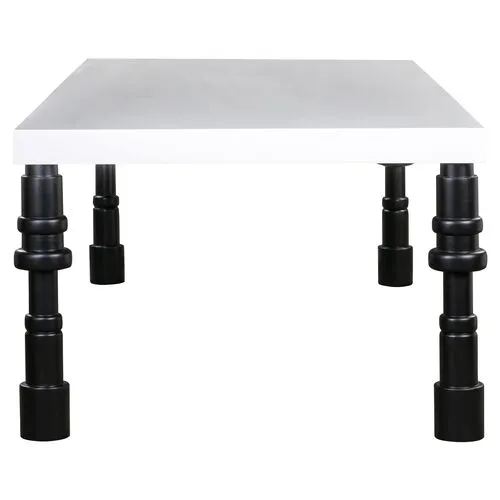 Ellie Spindle Dining Table - White/Black