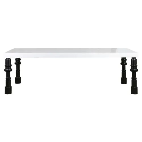 Ellie Spindle Dining Table - White/Black