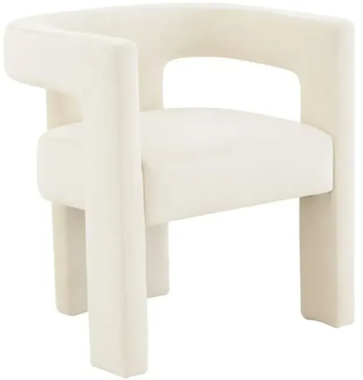 Everlee Velvet Dining Chair - Handcrafted - Ivory